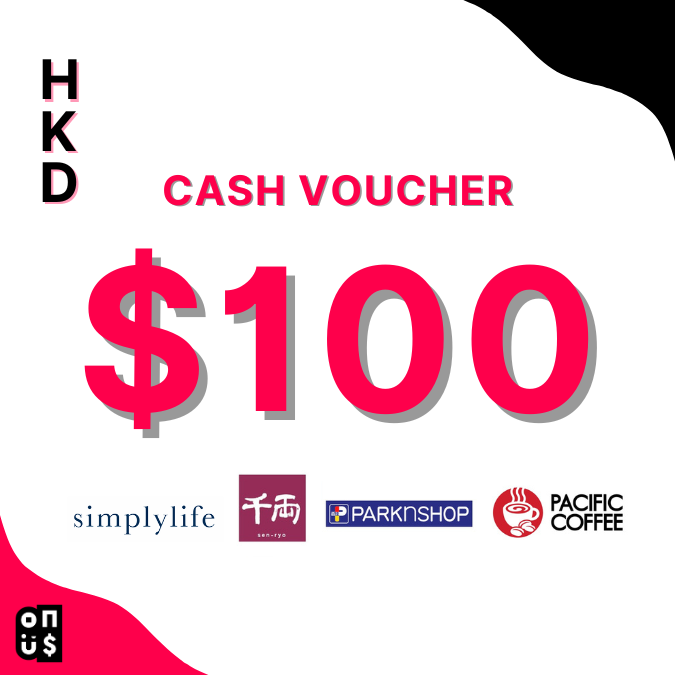 HKD 100 Cash Voucher | simplylife, sen-ryo, Pacific Coffee, PARKnSHOP 