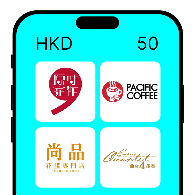 HKD 50 Cash Voucher | Pacific coffee & Cookies Quartet...