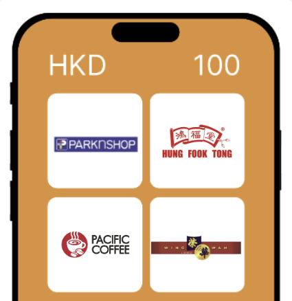 HKD 100 Cash Voucher | PARKnSHOP, Pacific Coffee, Hung Fook Tong, Wing Wah